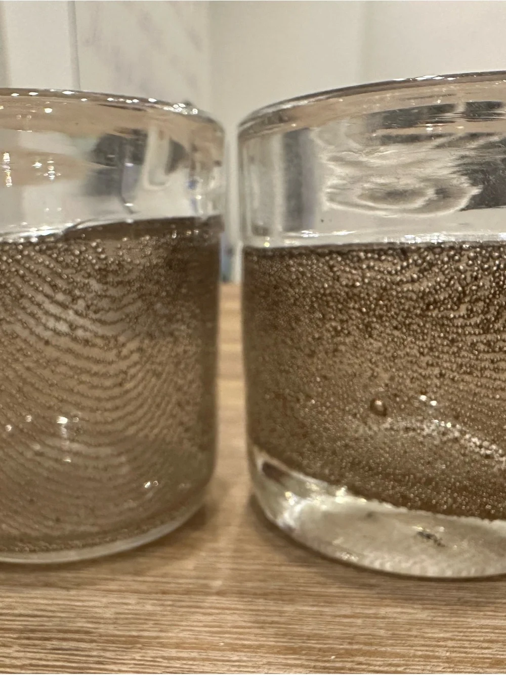 Modern Heavy-Glass Bubble Votive Candle Holders - Set of 2